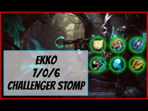Korean Challenger Ekko Jungle (7/0/6) Gameplay Replay - Patch 10.16