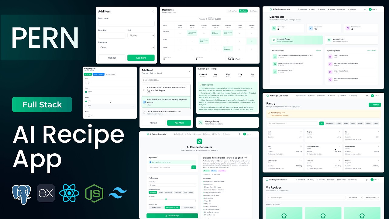 Build a Full-Stack AI Recipe Generator App | PERN Stack, React, Node.js, PostgreSQL