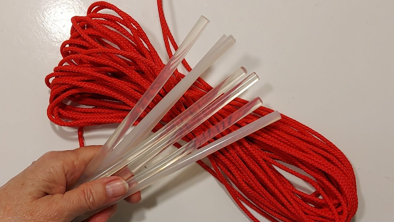 КРАСОТА ИЗ КРАСНОЙ ВЕРЕВКИ И ГОРЯЧЕГО КЛЕЯ. ПОТРЯСАЮЩИЙ РЕЗУЛЬТАТ вам ...