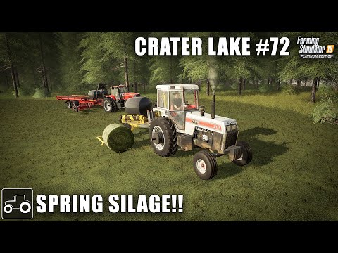 Making Silage Bales & creating a New Field - Crater Lake #72 Farming Simulator 19 Timelapse