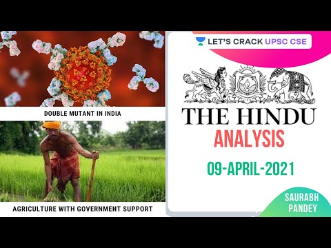 9th April 2021 | The Hindu Newspaper Analysis | Current Affairs | UPSC CSE | Saurabh Pandey