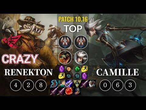 RW Crazy Renekton vs Camille Top - KR Patch 10.16