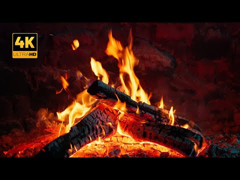 Natural Fireplace 4K by the old Monastery 🔥Pure Crackling Sounds 📺 12-Hour