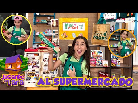 CONVIERTO MI PATIO EN UN SUPERMECADO /🍅🥦🥑🛒JUGANDO AL SUPERMERCADO #laracampos #24horas