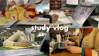 study vlog • a week before midterms | studying at the library & cafes, cramming, bought a new plant