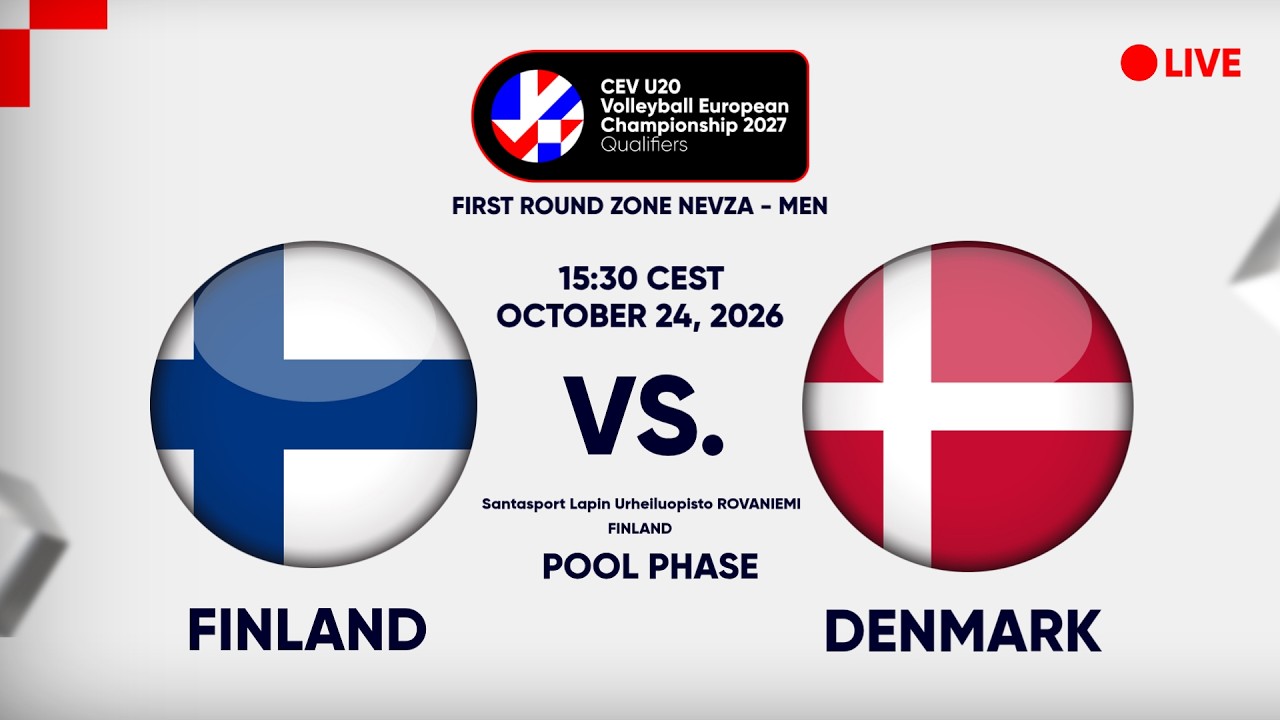 LIVE | FINLAND vs. DENMARK | CEV U20 EuroVolley 2027 Men | Qualifiers | NEVZA | POOL PHASE