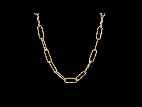 White Crystal Flat Mini Paperclip Gold Tone Necklace and Bracelet Set -  OPC1087 | JTV.com