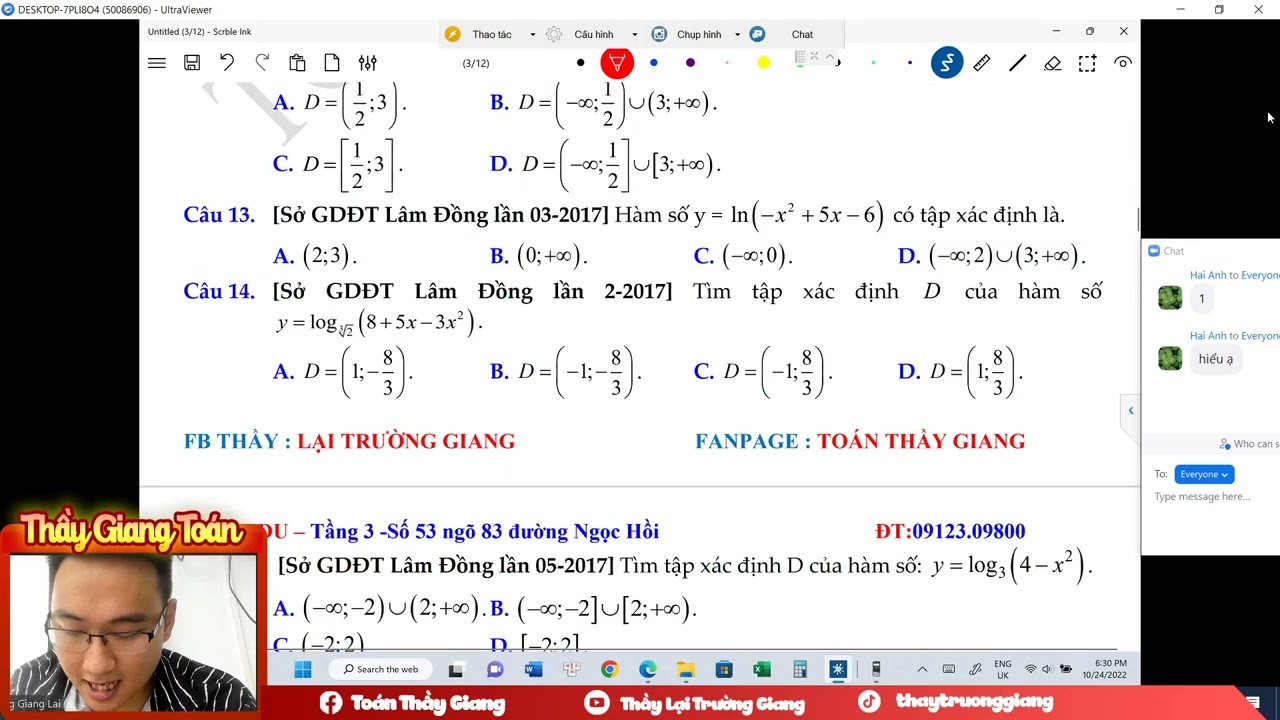 [BỔ TRỢ] TÌM TẬP XÁC ĐỊNH CỦA HÀM SỐ LOGARIT (CHỨA THAM SỐ M)