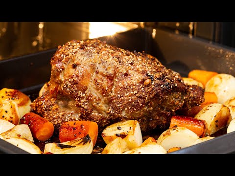 Super Easy Rolled Lamb Roast with Dukkah Crust [+ Roast Veggies]