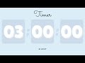 ️ 3 Hours Silent Timer With Cute Ending Alarm Pastel Blue Timer