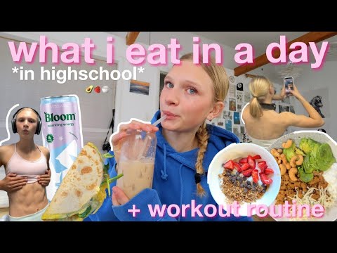 WHAT I EAT IN A DAY AS A 15 YR OLD + WORKOUT ROUTINE ⭐️ high protein, healthy, easy recipes