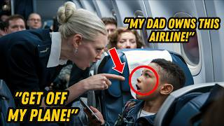 Flight Attendant Kicks Young Black Boy Off Plane, Not Knowing Her Father Owns the Airline!