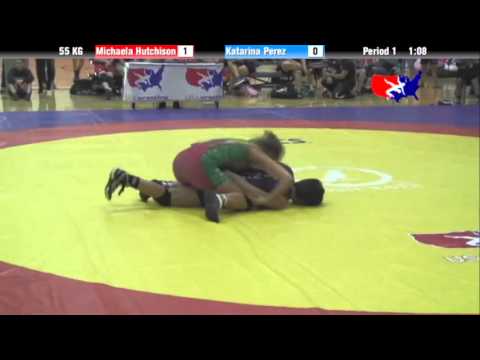 55 KG - Michaela Hutchison (OKCU Gator Women`s RTC) vs. Katarina Perez (King)