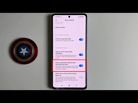 Show notification details after verifying face data on Xiaomi 11T Android 11