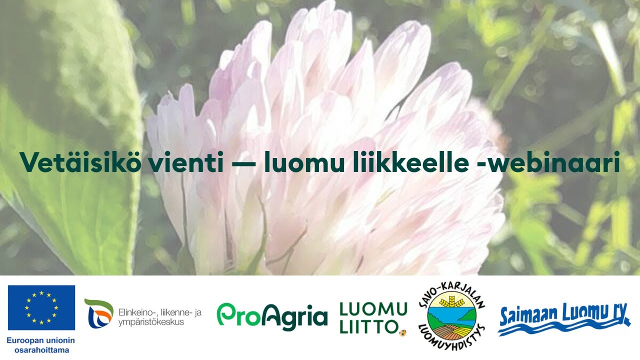 Vetäisikö vienti – luomu liikkeelle, osa 1 - webinaari