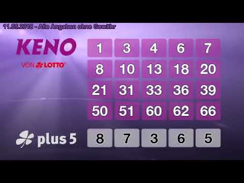 KENO Ziehung vom 11.05.2018