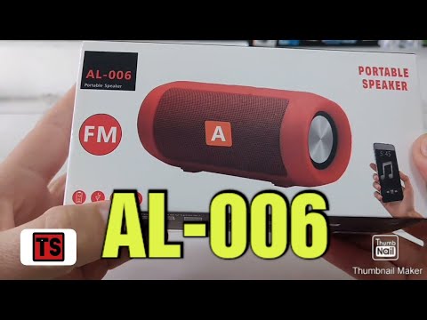mostrando a Caixa de som bluetooth modelo al-006