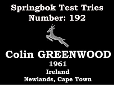 Colin Greenwood - Springbok Test Try 192 - 1961 vs Ireland Newlands