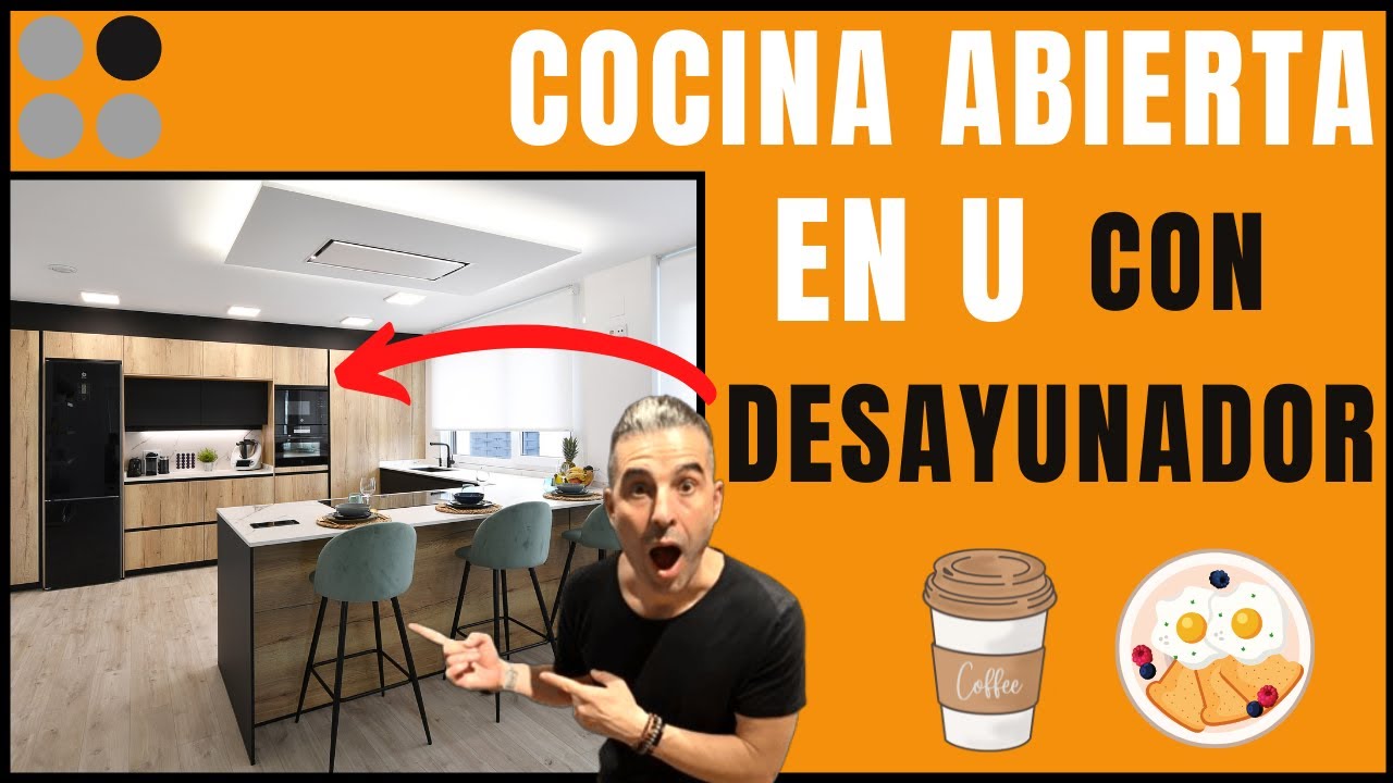 ?? Cocinas NEGRAS MATE y MADERA moderna ABIERTAS al salon CJR