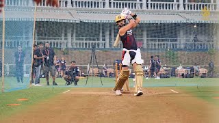 Virat Kohli and Faf Du Plessis at practice before 