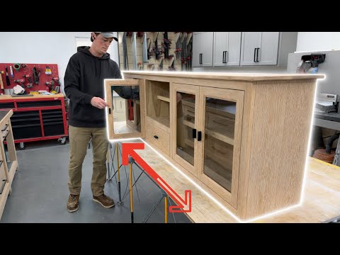 Extra Loooong White Oak TV Console Build | With Plans!