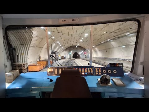 Bergstrecke der Bayerischen Zugspitzbahn in der Führerstandsperspektive