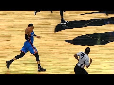 Russell Westbrook BETWEEN THE LEGS Cross Court Pass in Toronto! | March 16, 2017