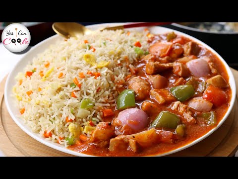 Chicken Shashlik With Fried Rice 100% Original Restaurant Recipe by (YES I CAN COOK)