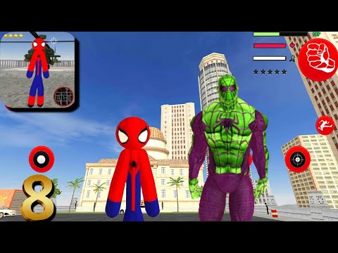 Amazing Spiderman Stickman Rope Hero Mafia City #8 Android Gameplay