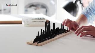 BEAMALEVICH Shapes of Cities - 3D Skyline Silhouettes and Urban Dioramas