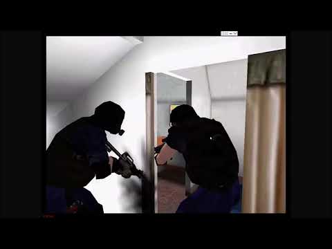 SWAT 3 gameplay -- Airplane custom map. 8 AI squad clear the plane... CHAOTICALLY! He he he