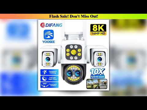 Deal Yoosee WiFi Camera Outdoor 8K 16MP Four Lens Three Screen CCTV Ai Track Video PTZ 360