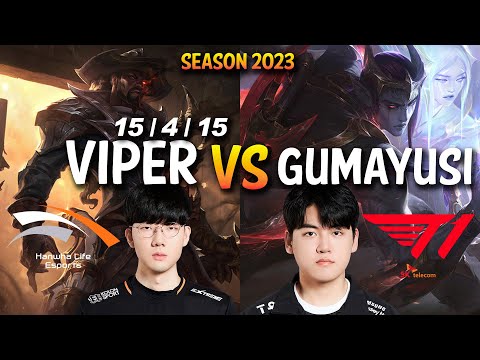 HLE Viper vs T1 Gumayusi - Viper LUCIAN vs Gumayusi APHELIOS ADC - Patch 13.12 KR Ranked