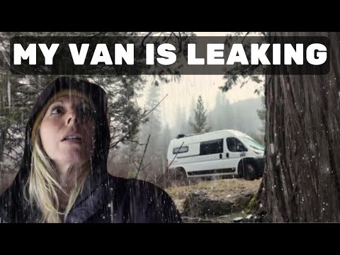 Solo Van Camping In Heavy Rain - Dealing With Leaks!!
