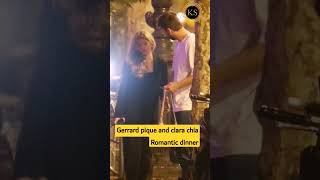 Gerard Pique puts on a cosy display with Clara Chia as they hold hands following a romantic dinner.