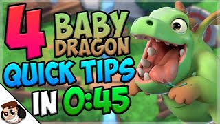 4 QUICK Tips About: Baby Dragon🐲| Clash Royale