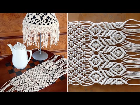 DIAMOND MESH MACRAME TABLECLOTH PATTERN TUTORIAL