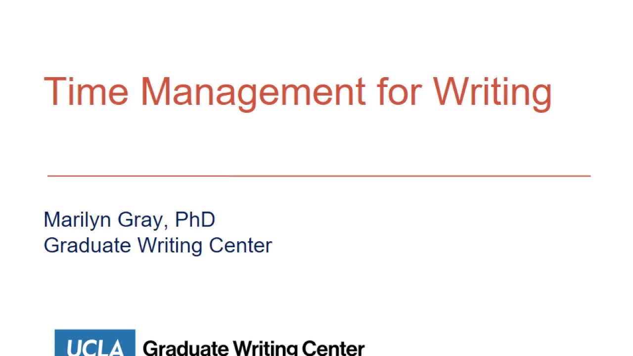 Time Management for Writing
