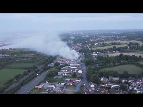 Fire at Flintshire recycling centre - A548 Bagillt