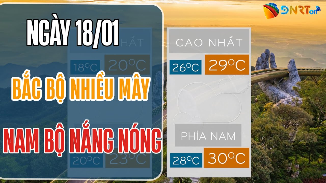 Dự báo thời tiết trưa 18/1 | Trung bộ nắng nhẹ, Nam Bộ nắng nóng kéo dài