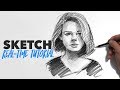How To Sketch A Girl From A Photo With Pencil Real Time Tutorial