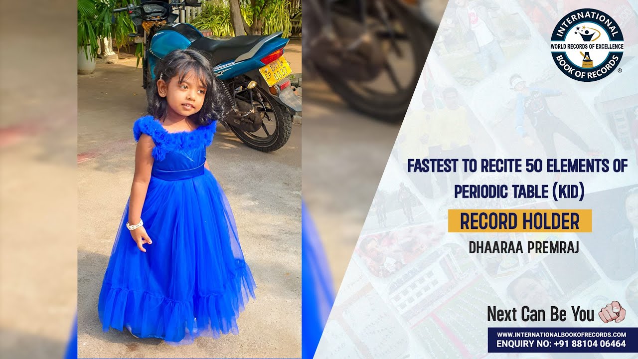 FASTEST TO RECITE 50 ELEMENTS OF PERIODIC TABLE (KID)