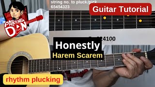HONESTLY plucking guitar tutorial |  HAREM SCAREM  |  (acoustic version) Eb standard tuning