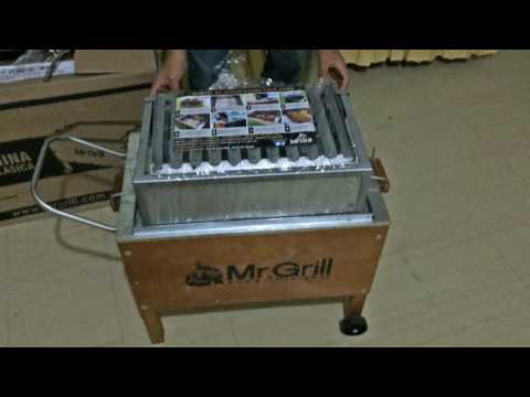 Revisado de la  Mr  Grill   Caja China Mediana  Caramelo, Parrilla  Argentina Niquelada