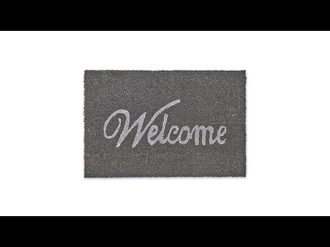 Paillasson gris Welcome en coco Gris - Blanc - Fibres naturelles - Matière plastique - 60 x 2 x 40 cm