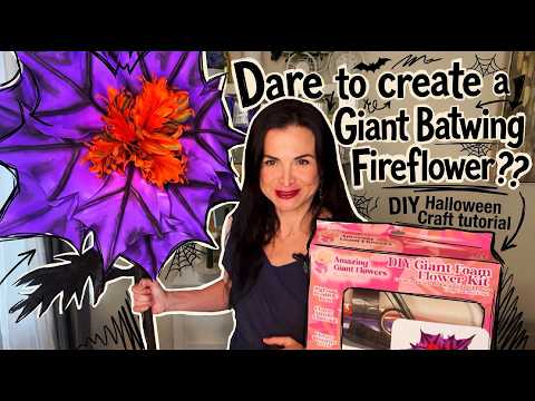 DIY Giant Halloween Batwing Flower — Spooky Foam Decor