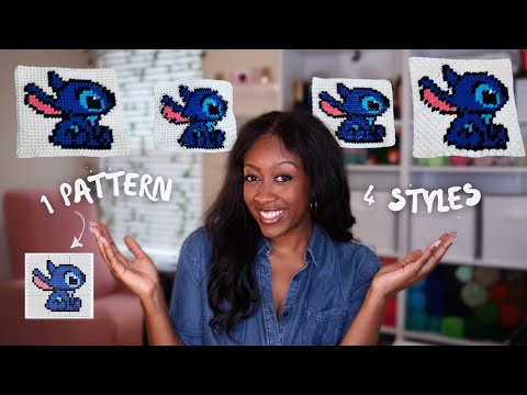 4 Crochet Tapestry Styles using ONE Pixel Grid Pattern!