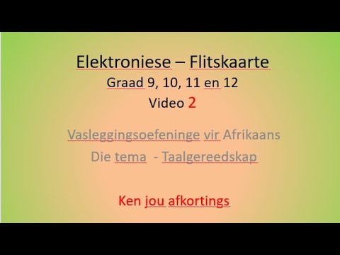Afrikaans   Afkortings   Video 2   Graad 9, 10, 11 en 12