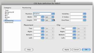 CSS Positioning of Divs in Dreamweaver