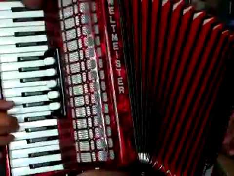 Akkordeon Weltmeister Achat 80, rot mit weisser Bassblende, Bassmechanik Kunststoff Video Klangprobe